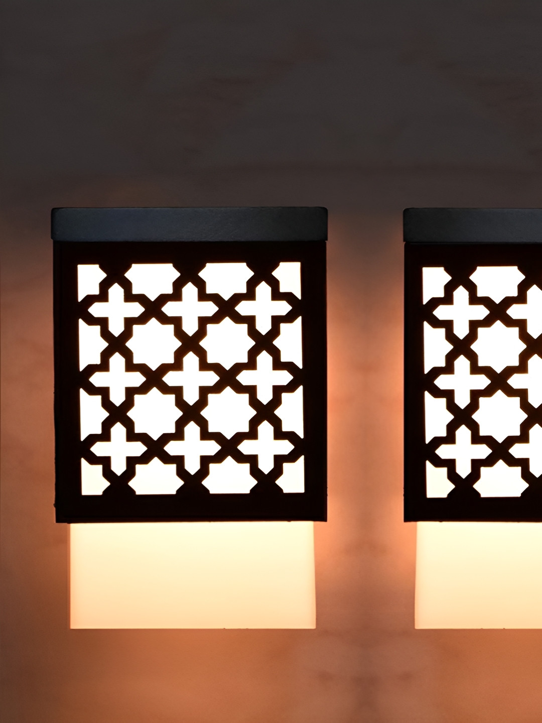 

Gojeeva Black & White 2 Pieces Wooden Textured Square Shaped Ceiling Lamps