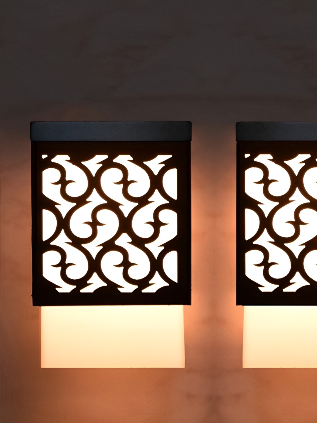 

Gojeeva Black 2 Pieces Wood Square Shaped Wall Lamp