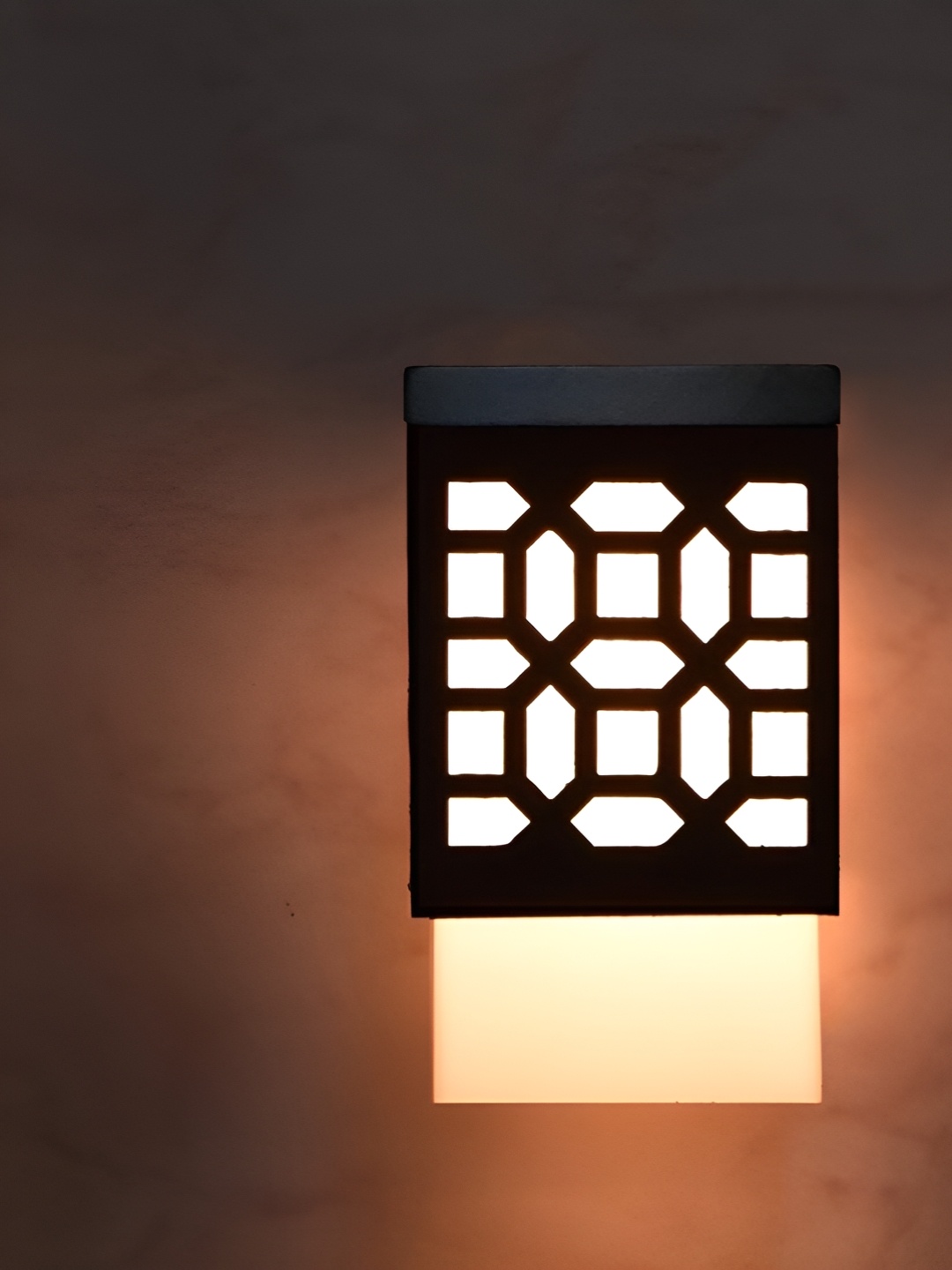 

Gojeeva Black & White Textured Wooden Square Shaped Contemporary Ceiling Lamp