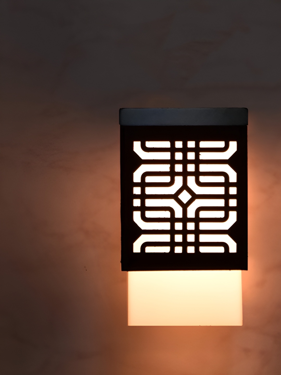 

Gojeeva Black & White Textured Square Shaped Wooden Ceiling Wall Lamp