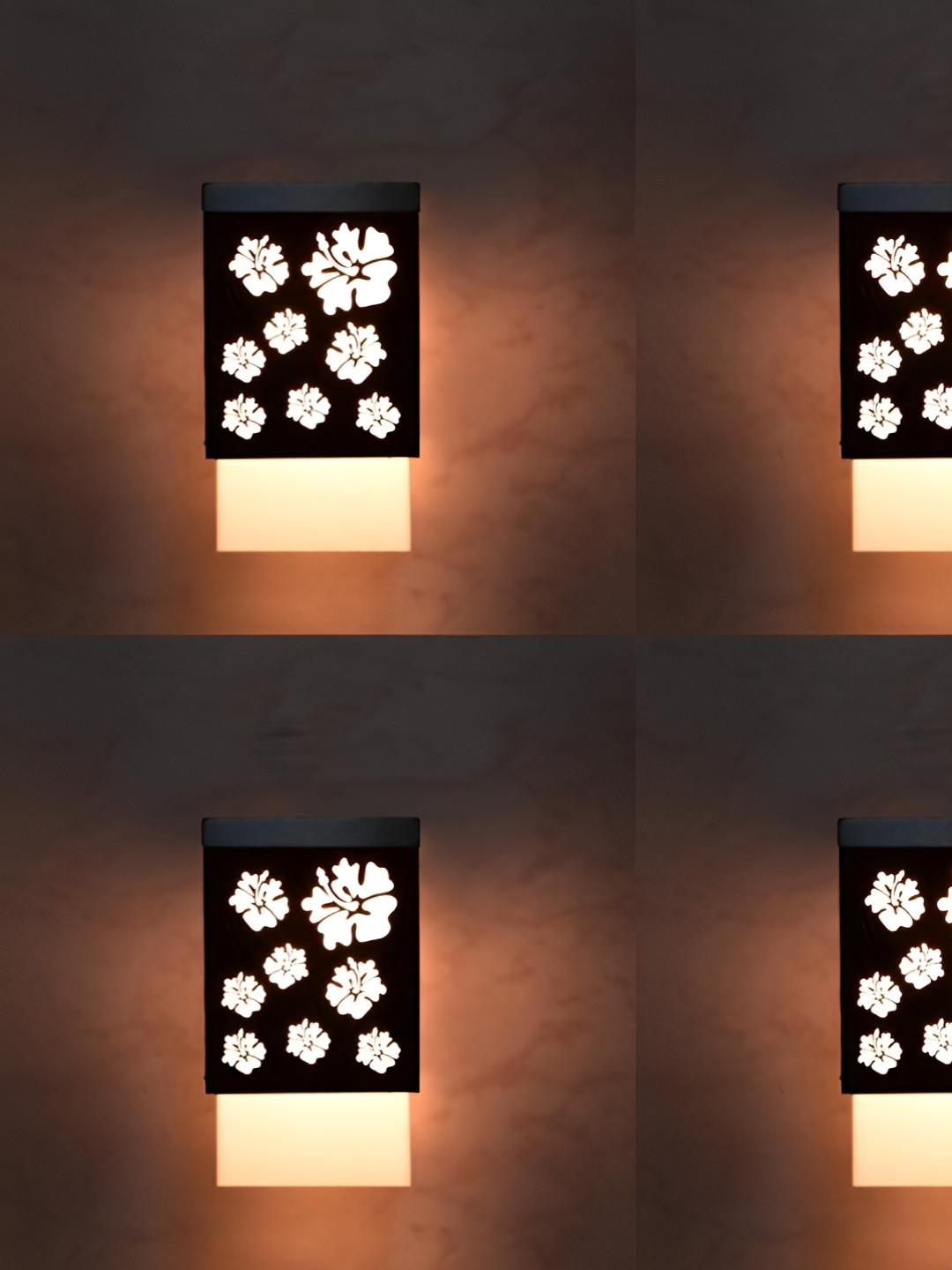 

Gojeeva Black 4 Pieces Wood Square Shaped Wall Lamp