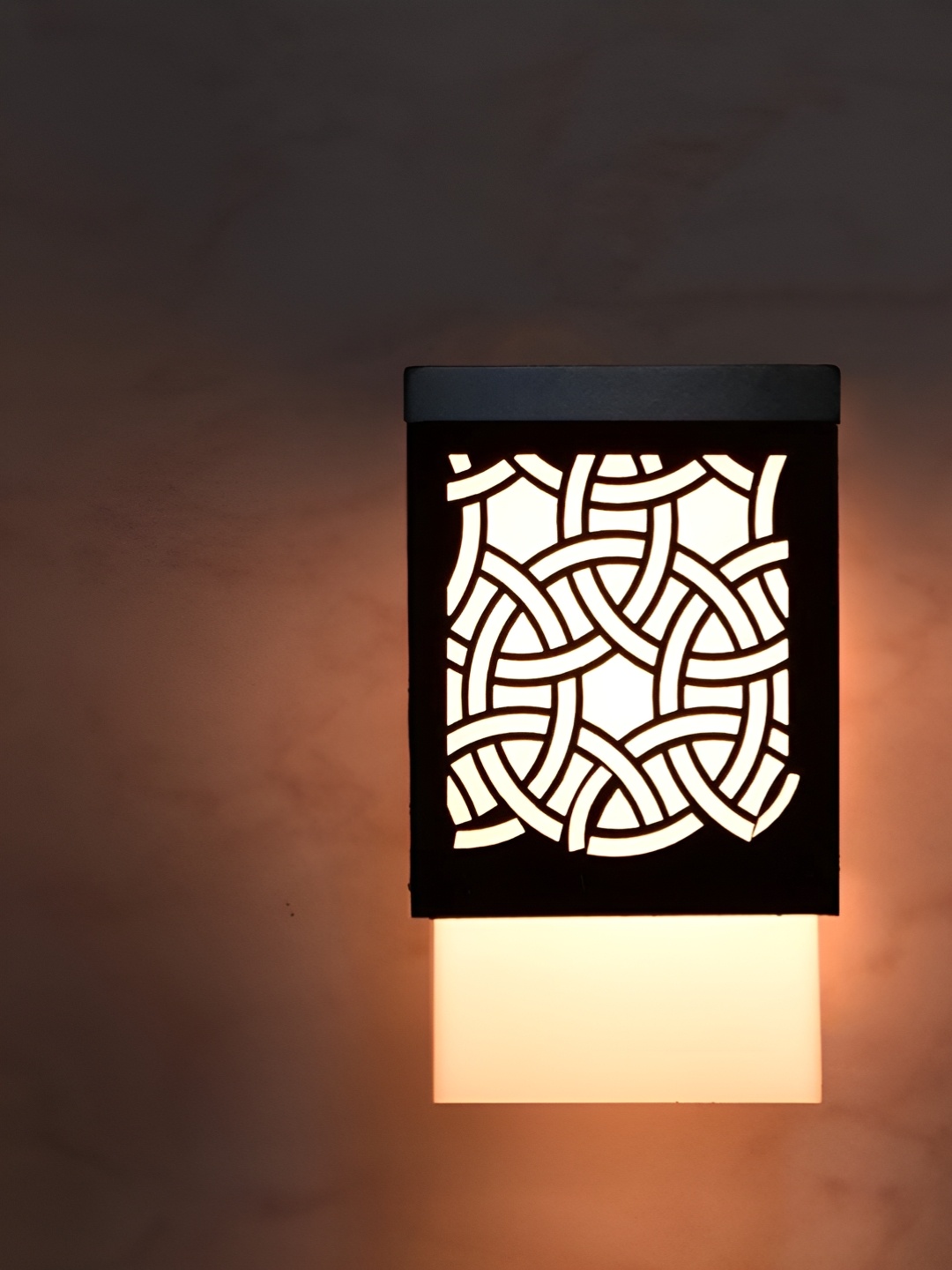 

Gojeeva Black & White Textured Square Shaped Wooden Ceiling Wall Lamp