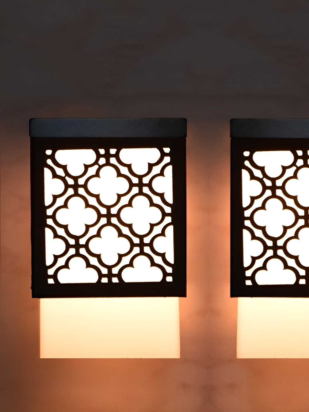 

Gojeeva Black & White 2 Pieces Wooden Textured Square Shaped Ceiling Lamps