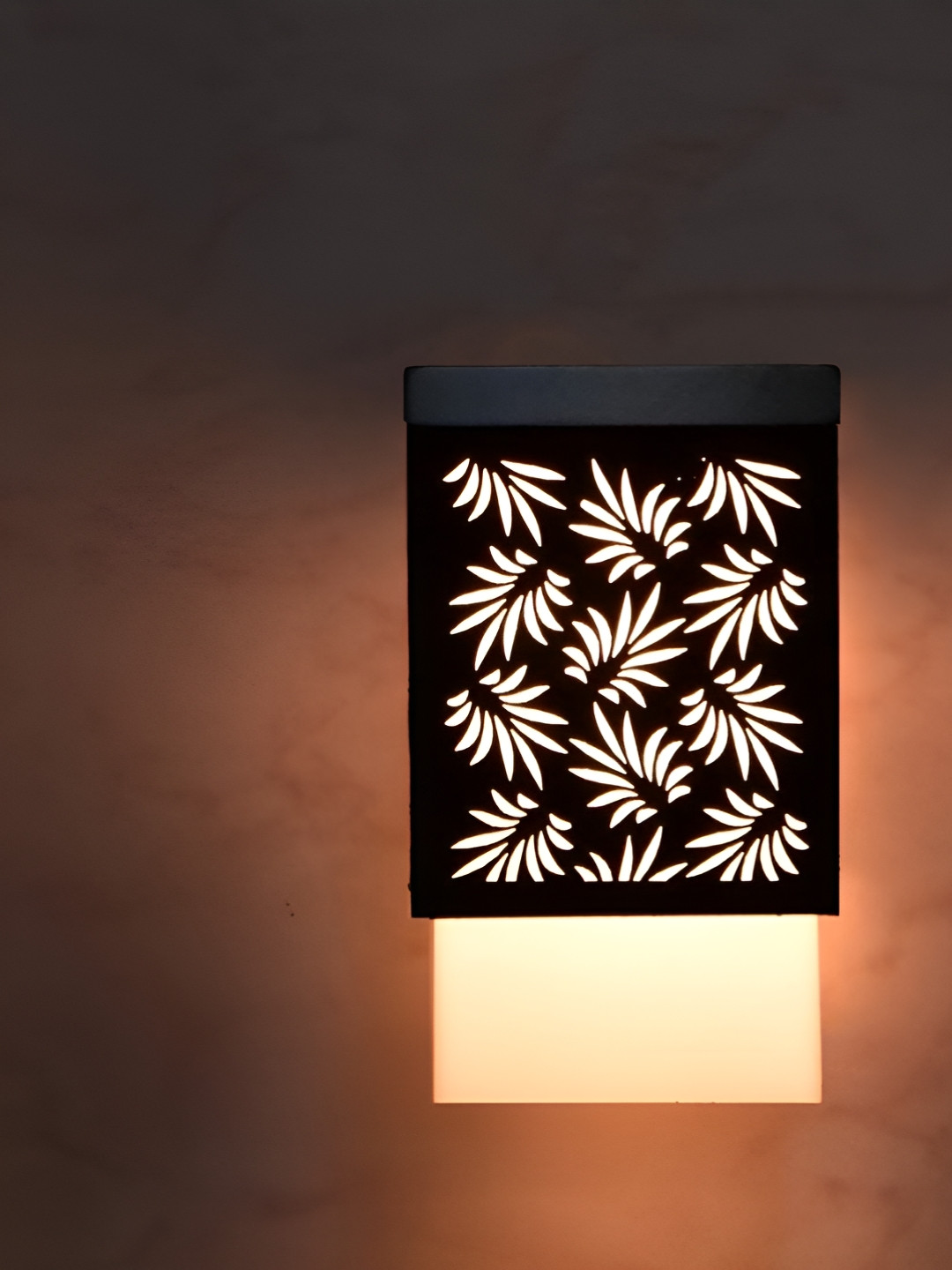 

Gojeeva Black & White Textured Wooden Square Shaped Contemporary Ceiling Lamp