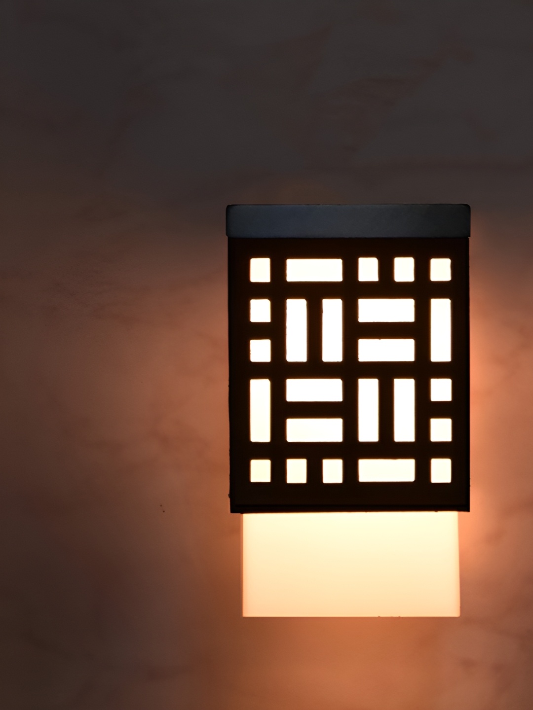 

Gojeeva Black & White Textured Wooden Square Shaped Contemporary Ceiling Lamp