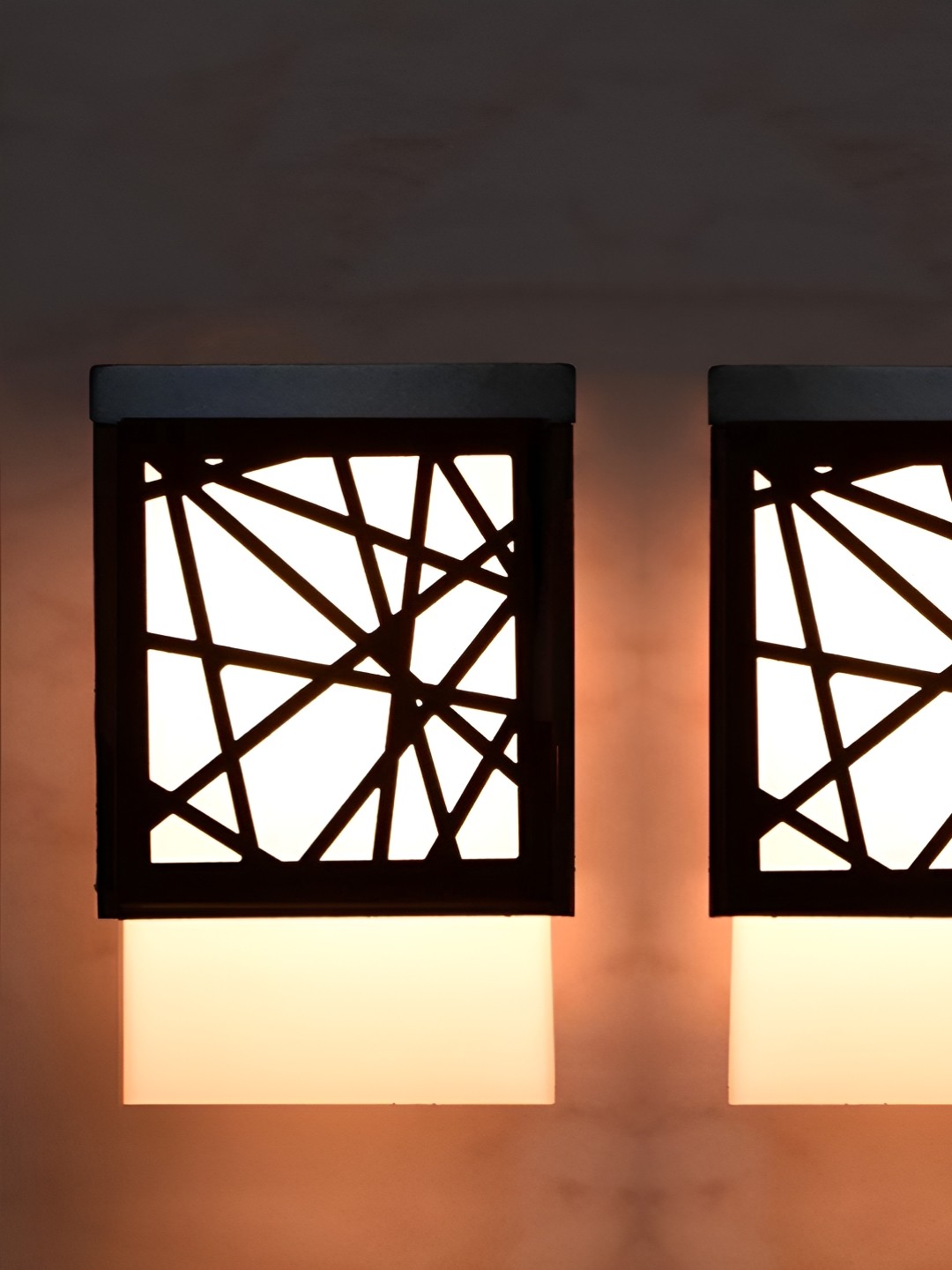 

Gojeeva Black & White 2 Pieces Wooden Textured Square Shaped Ceiling Lamps