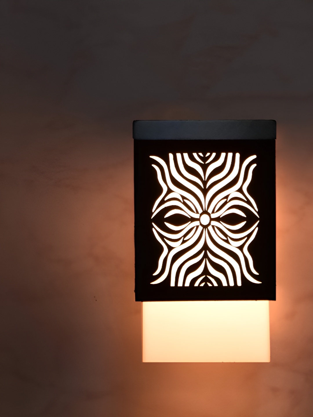 

Gojeeva Black Wood Square Shaped Wall Lamp