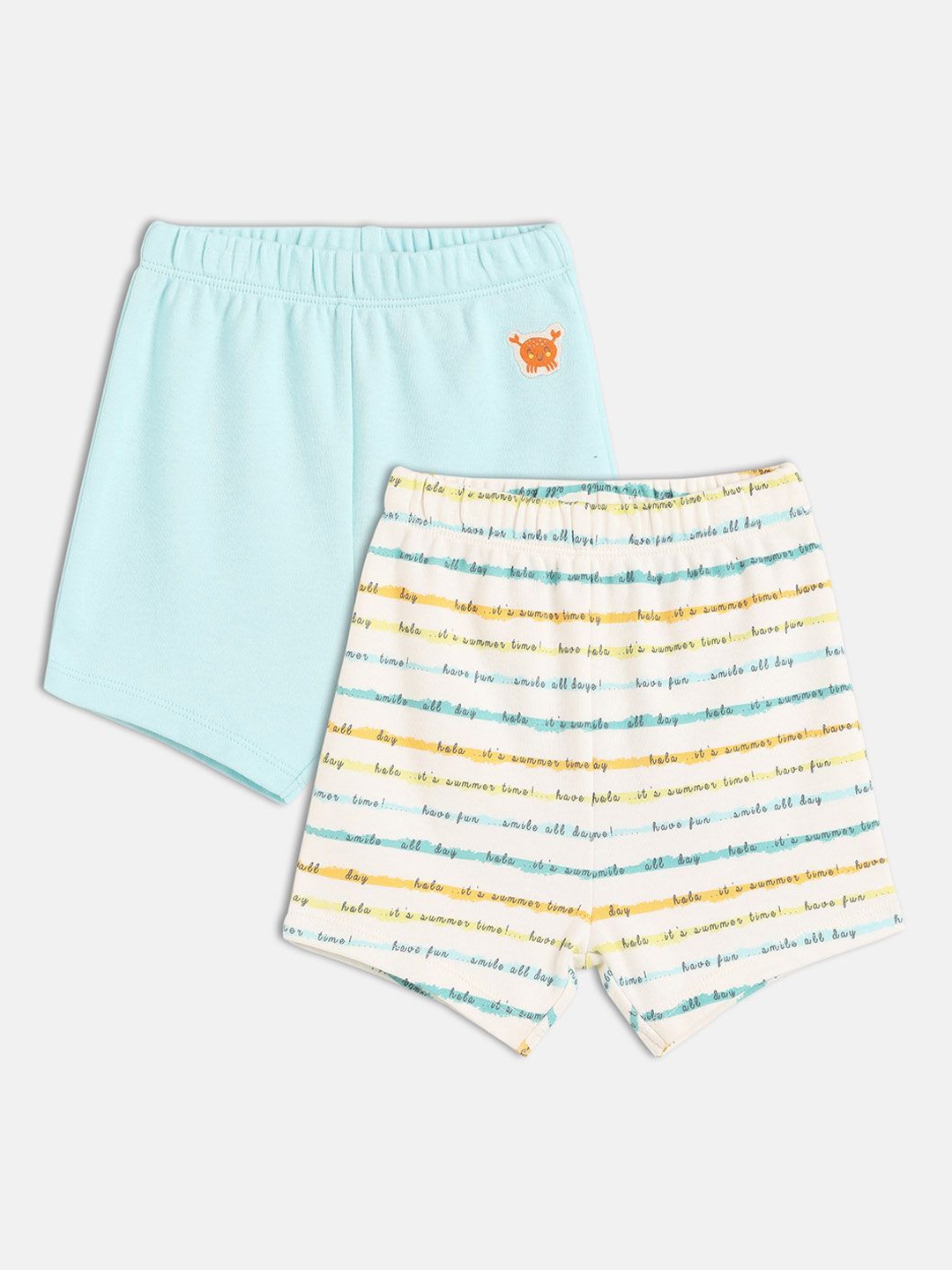 

MINI KLUB Boys Cotton Pack Of 2 Shorts, White