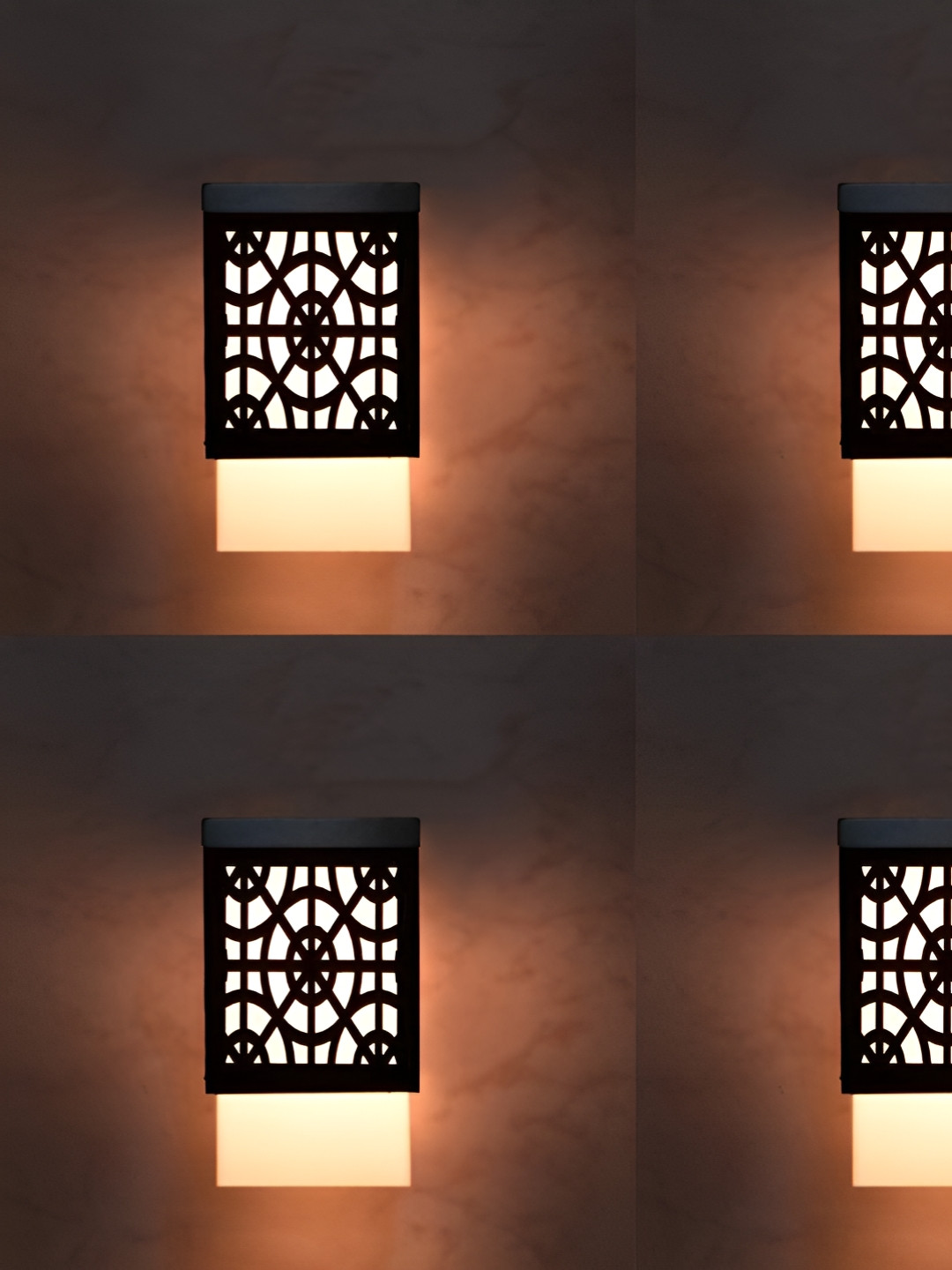

Gojeeva Black 4 Pieces Wood Square Shaped Wall Lamp