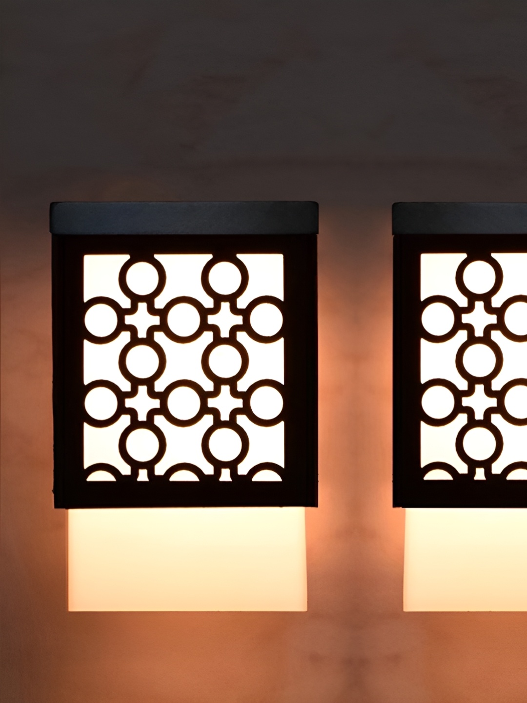 

Gojeeva Black & White 2 Pieces Textured Square Shaped Wooden Ceiling Wall Lamps