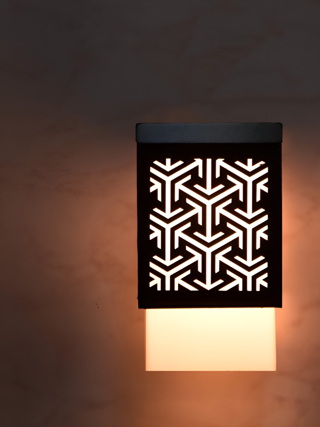 

Gojeeva Zup Black and White Textured Contemporary Wooden Square Shaped Wall Lamp