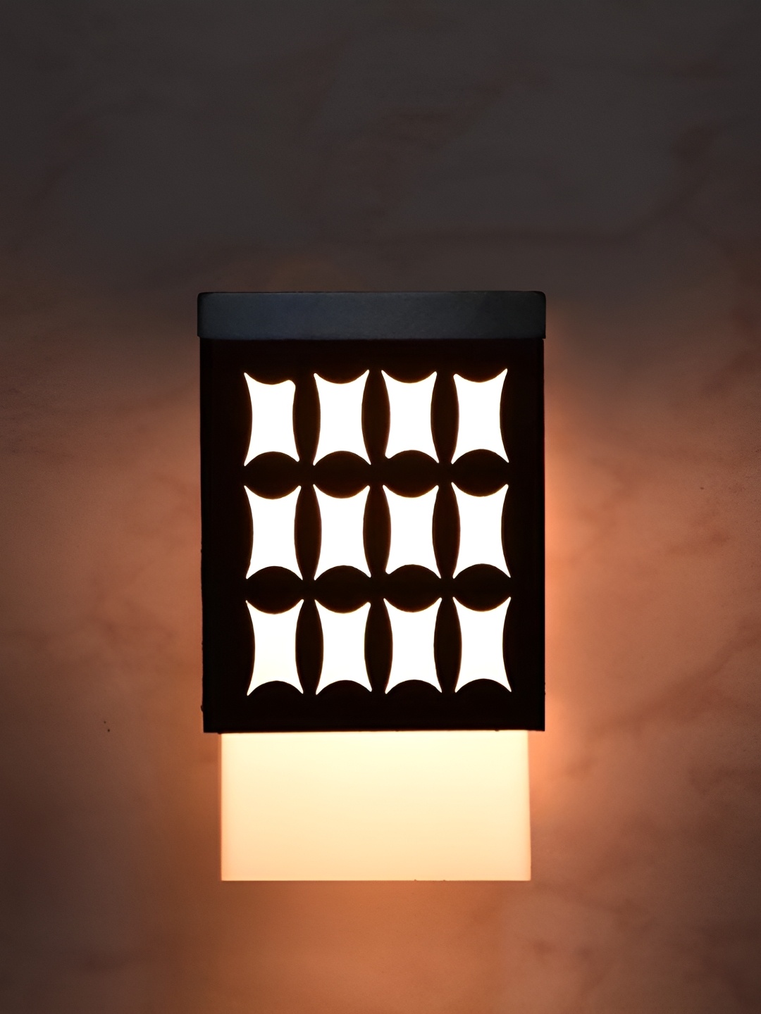 

Gojeeva Black Wood Square Shaped Wall Lamp