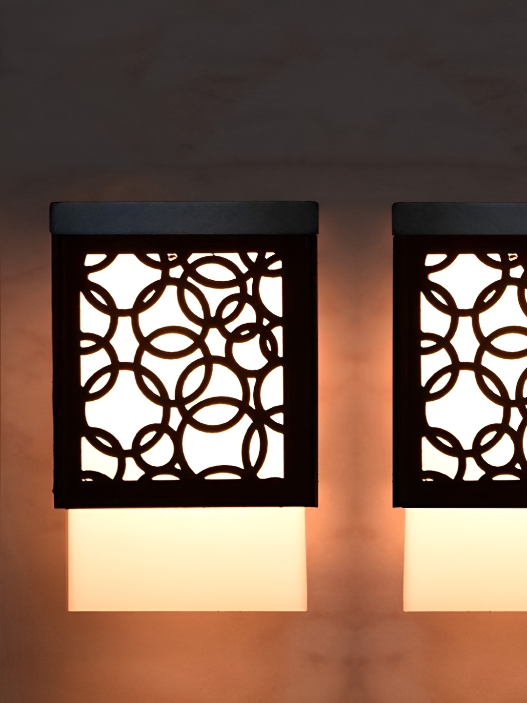 

Gojeeva Black 2 Pieces Wood Square Shaped Wall Lamp