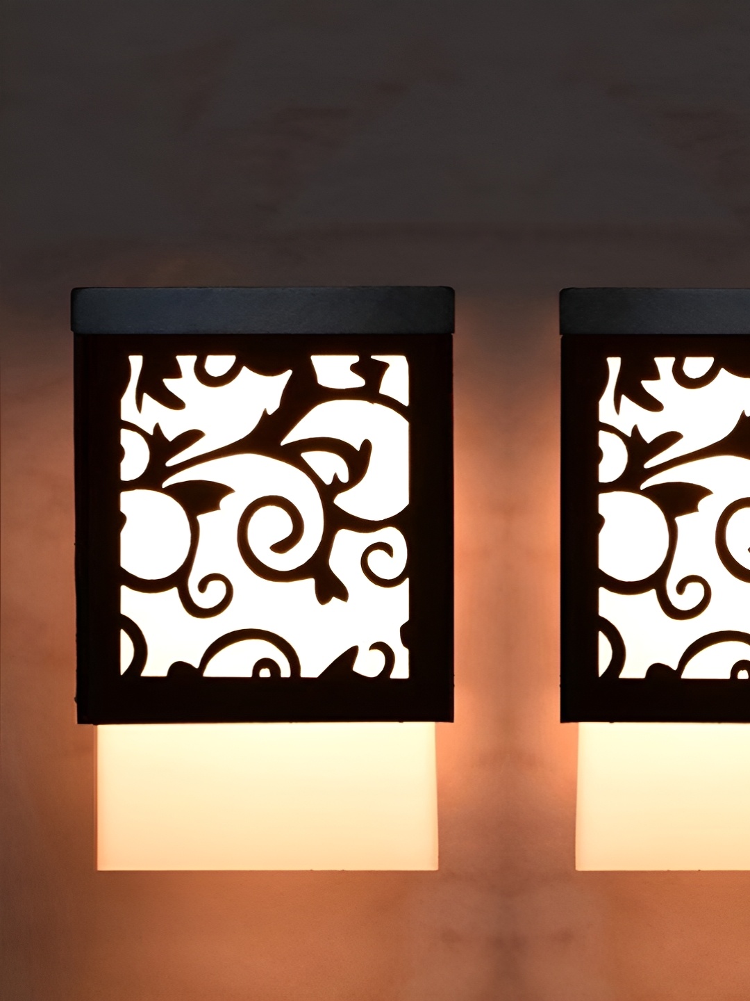 

Gojeeva Zup Black 2 Pieces Textured Wooden Rectangle Shaped Contemporary Ceiling Lamps
