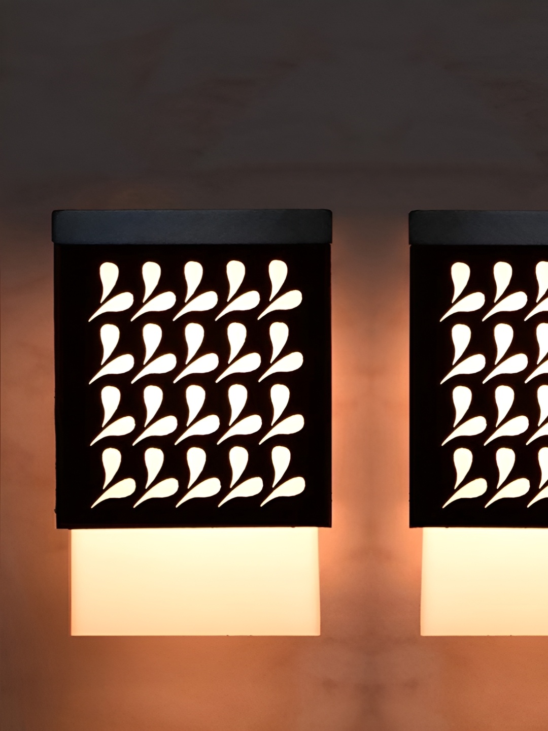 

Gojeeva Black & White 2 Pieces Wooden Textured Square Shaped Ceiling Lamps