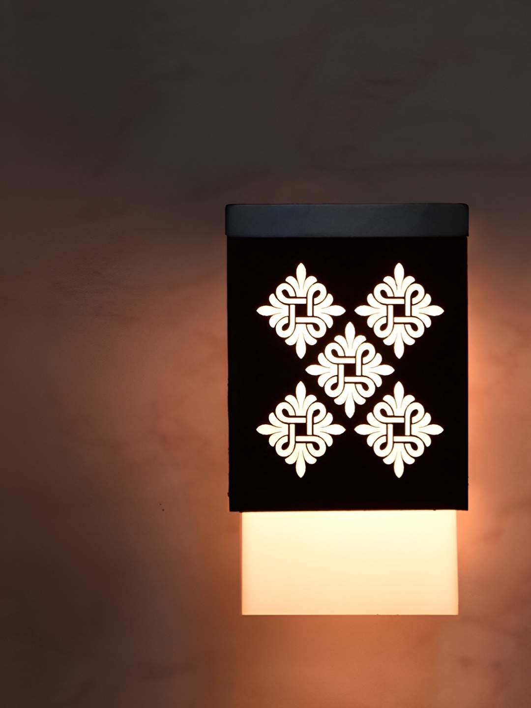 

Gojeeva Black and White Wooden Textured Square Shaped Contemporary Wall Lamp