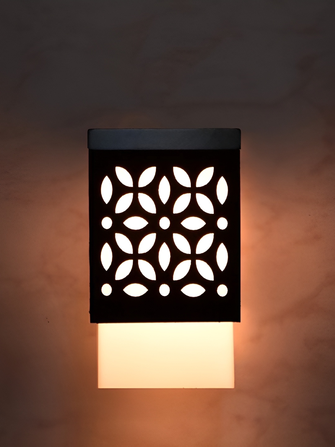 

Gojeeva Black & White Textured Wood Square Shaped Wall Lamp