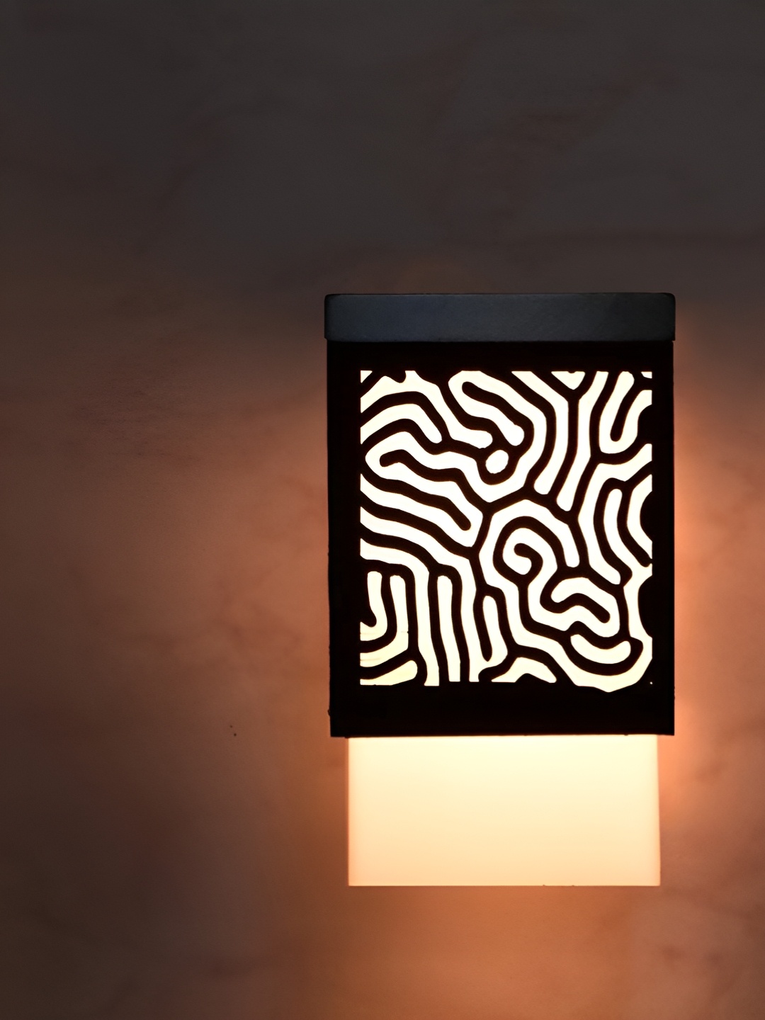 

Gojeeva Zup Black and White Textured Contemporary Wooden Square Shaped Wall Lamp