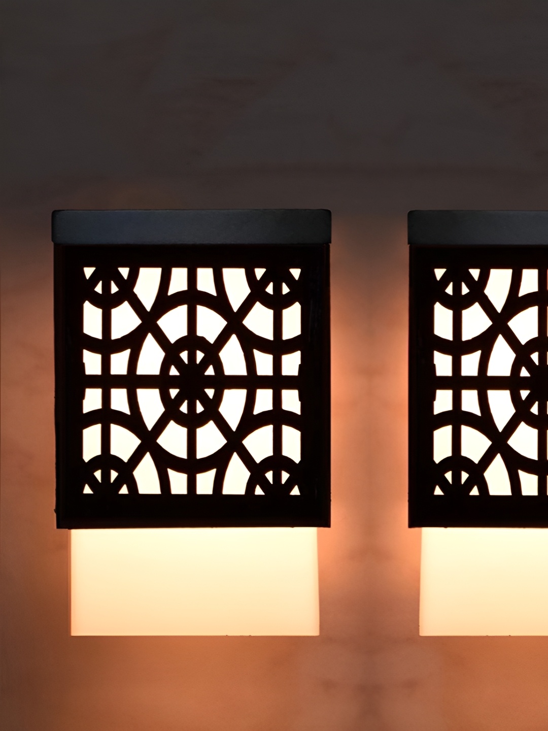 

Gojeeva Black & White 2 Pieces Wooden Textured Square Shaped Ceiling Lamps