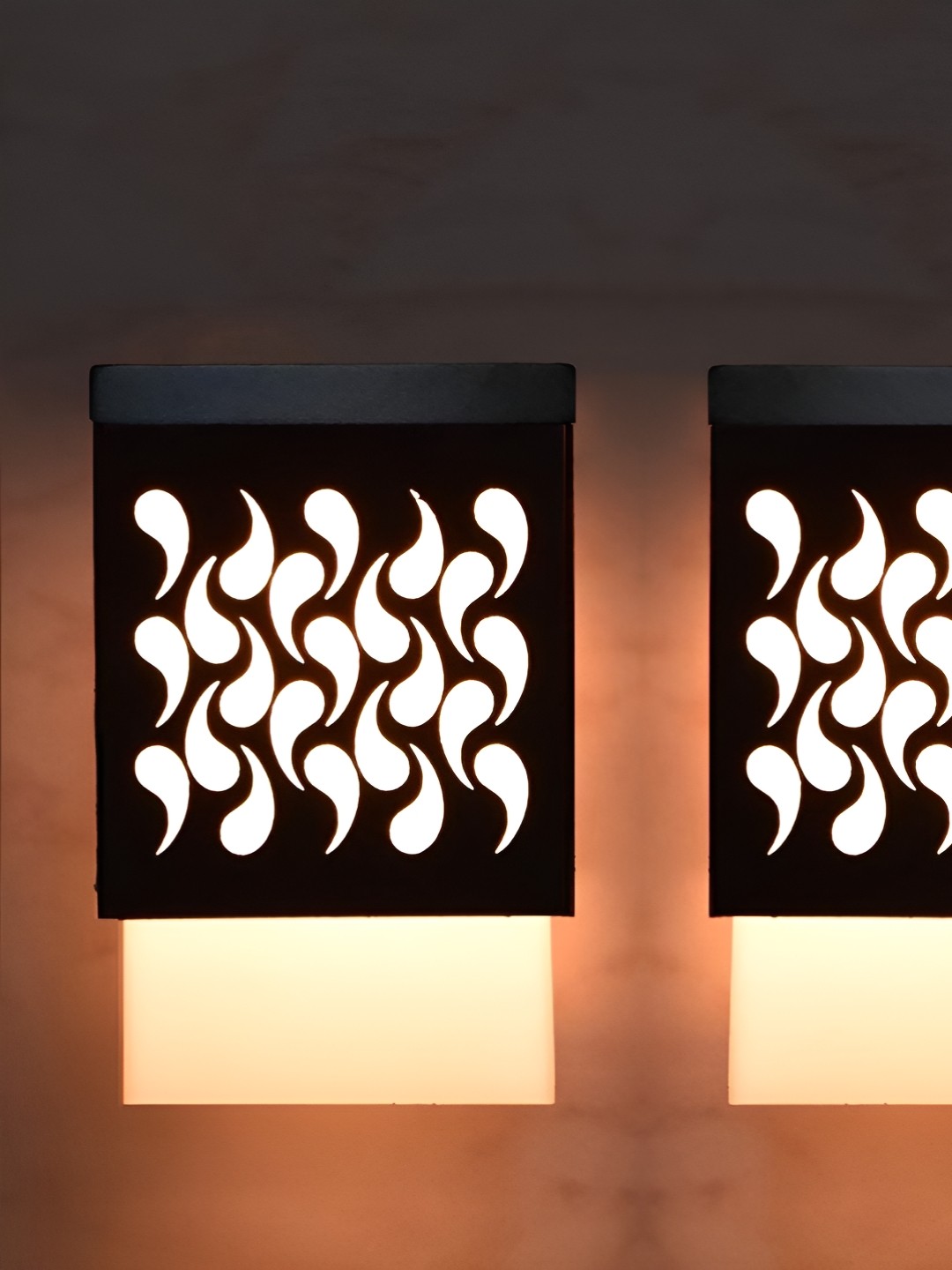 

Gojeeva Black & White 2 Pieces Textured Wooden Contemporary Ceiling Lamp