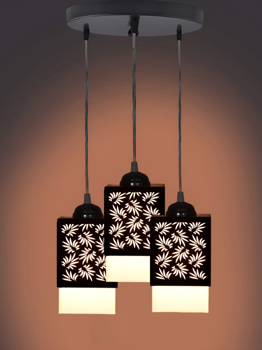

Gojeeva Black & White Textured Wooden Square Shaped Wall Lamp