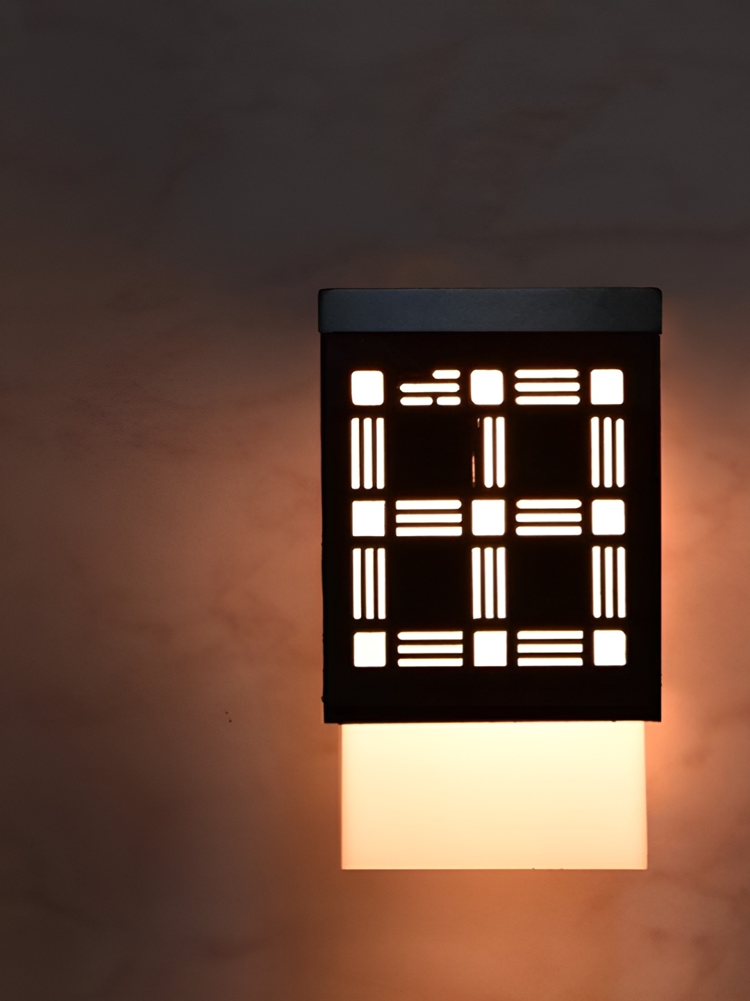 

Gojeeva Black and White Wooden Textured Contemporary Square Shaped Wall Lamp