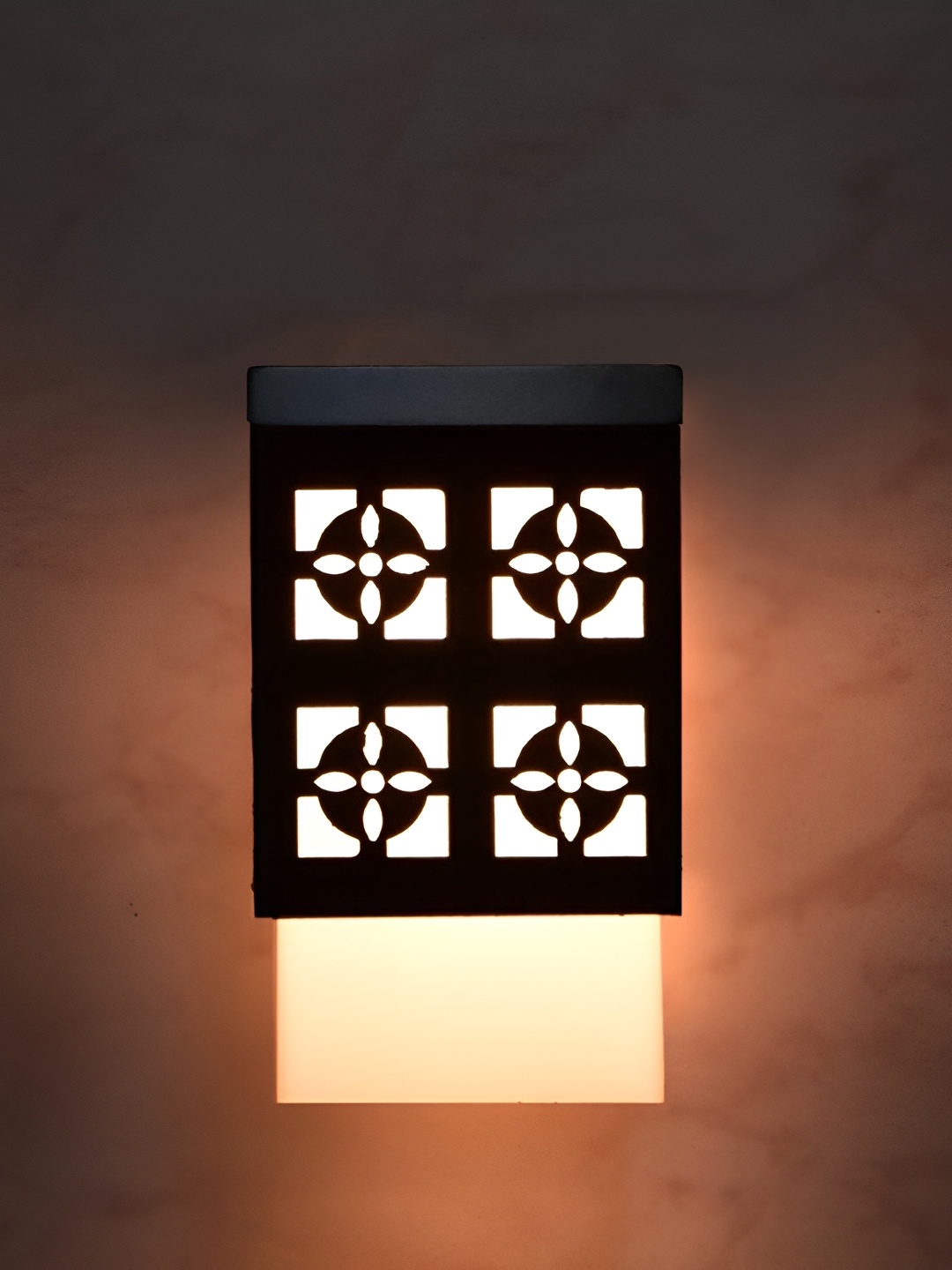 

Gojeeva Black & White Textured Square Shaped Wooden Ceiling Wall Lamp