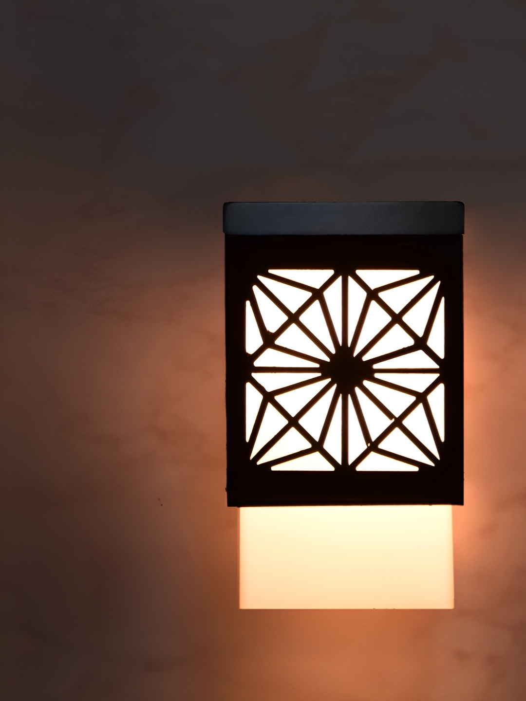 

Gojeeva Black & White Textured Square Shaped Wooden Ceiling Wall Lamp