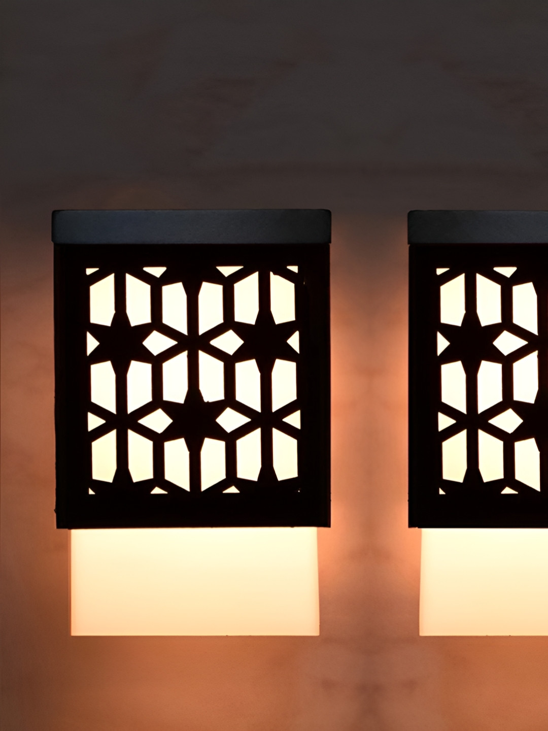 

Gojeeva Black & White 2 Pieces Textured Square Shaped Contemporary Ceiling Wall Lamps