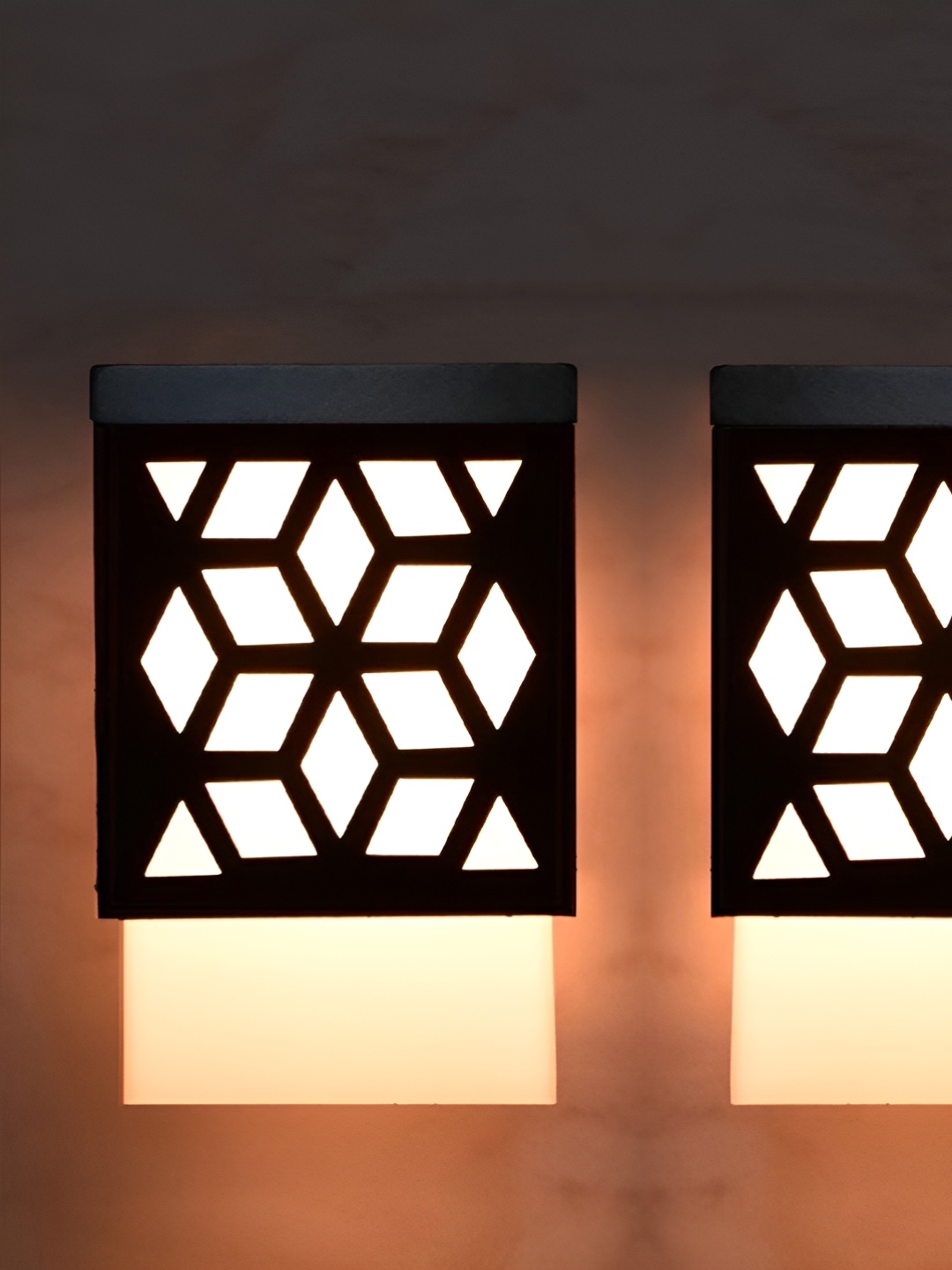 

Gojeeva Black 2 Pieces Wood Square Shaped Wall Lamp