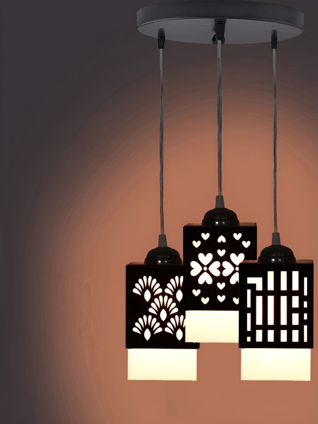 

Gojeeva Black and White Textured Wooden Contemporary Square Shaped Wall Lamp