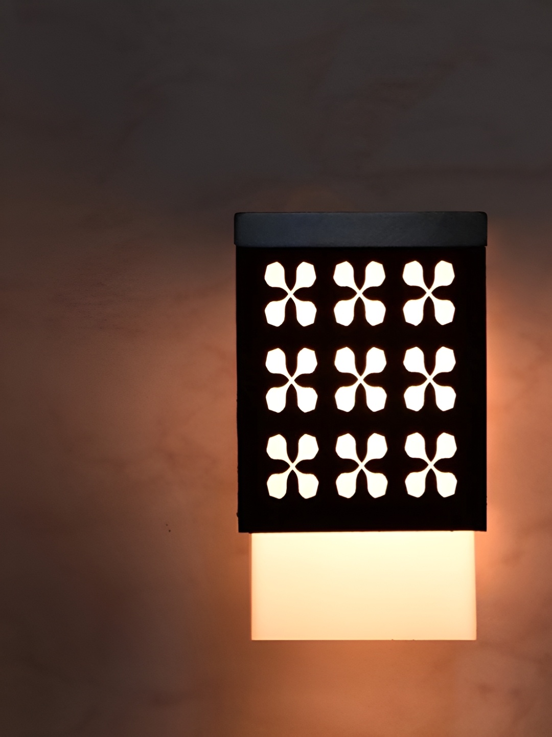

Gojeeva Black & White Textured Wooden Square Shaped Ceiling Lamp
