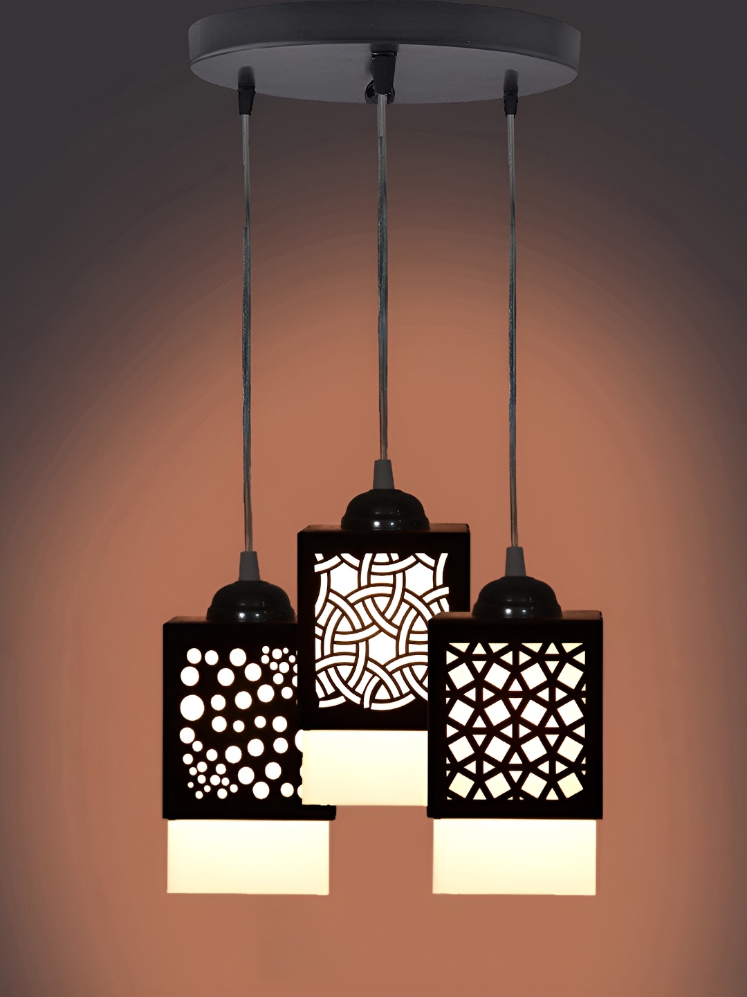 

Gojeeva Black Wooden Textured Square Shaped Ceiling Lamps