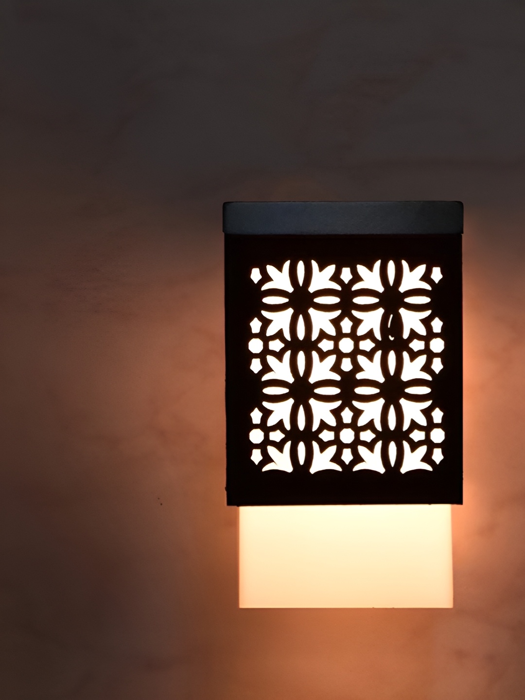 

Gojeeva Black & White Textured Square Shaped Wooden Ceiling Wall Lamp