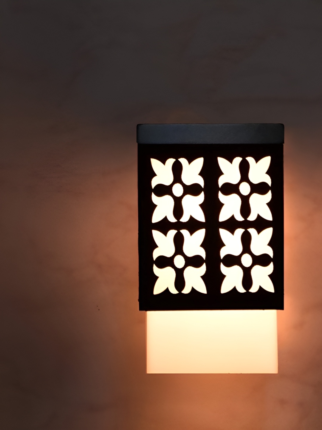 

Gojeeva Black Wood Square Shaped Wall Lamp