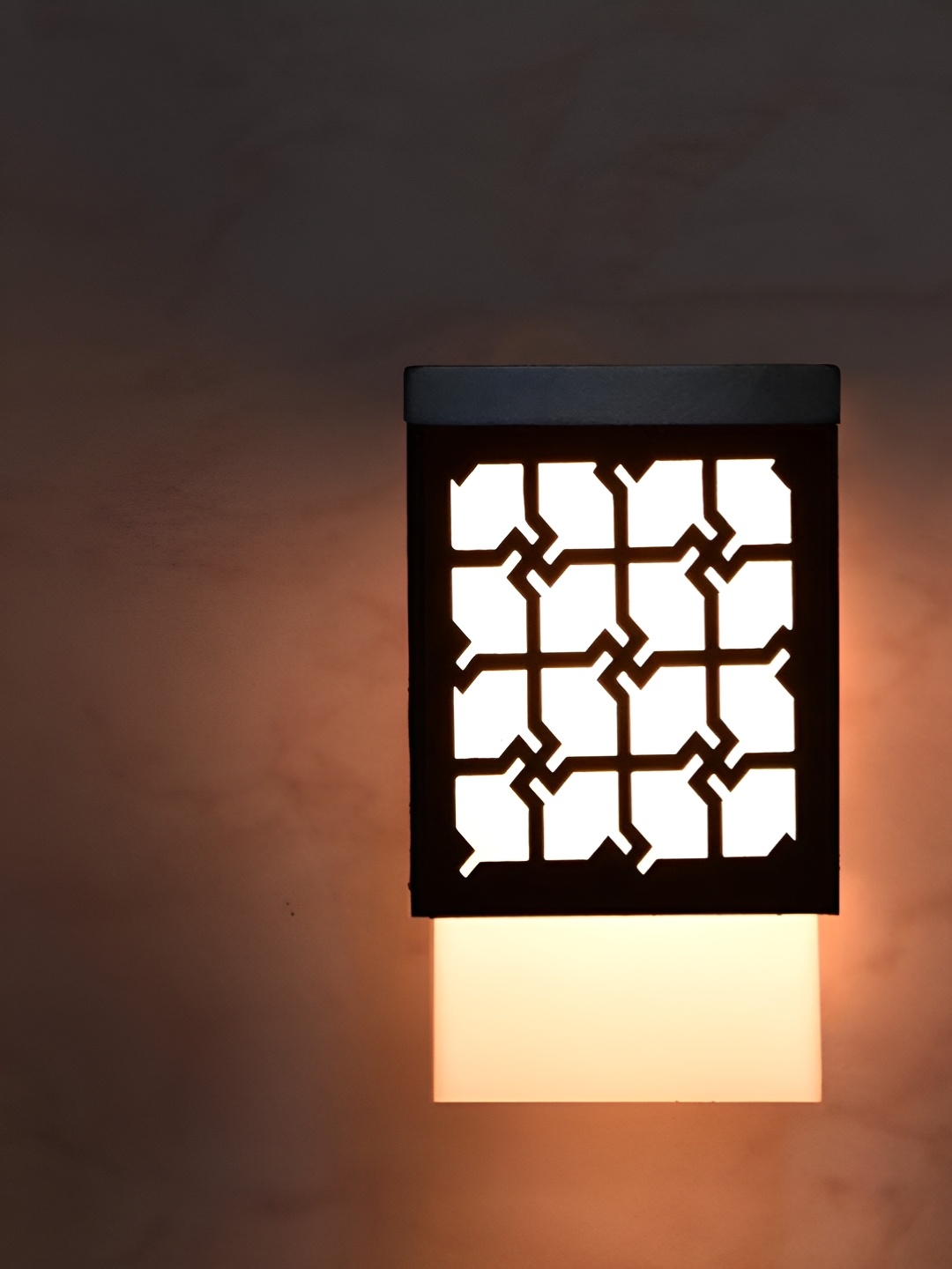 

Gojeeva Black & White Textured Square Shaped Wooden Ceiling Wall Lamp