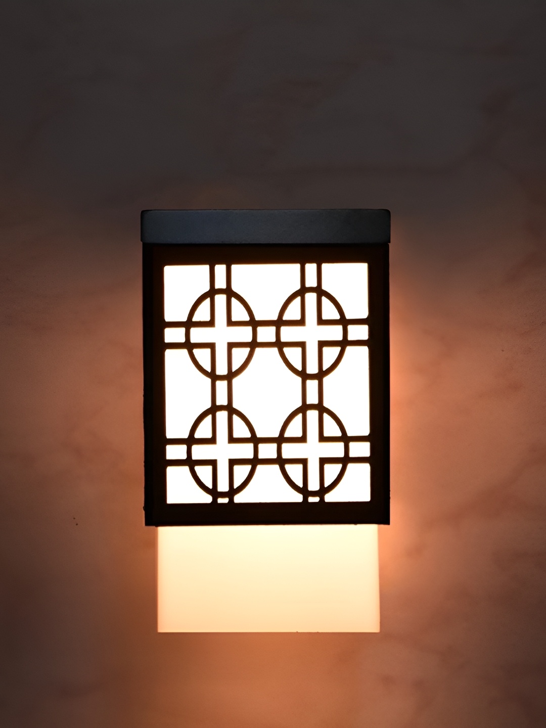 

Gojeeva Black & White Textured Wood Square Shaped Wall Lamp