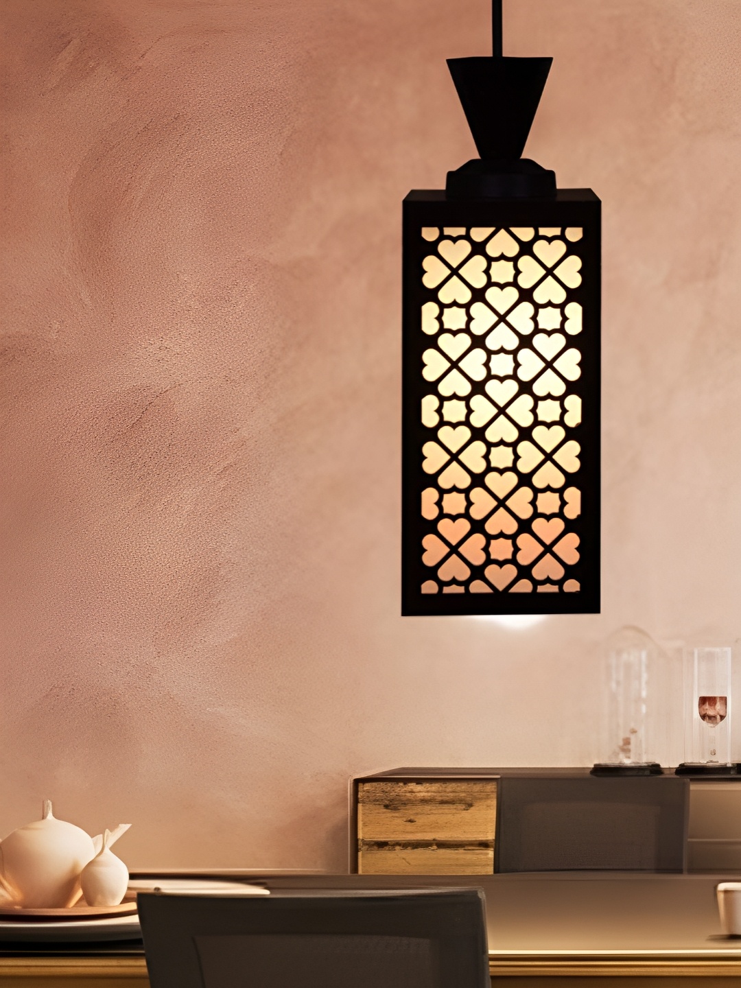 

Gojeeva Black and White Wooden Textured Contemporary Square Shaped Wall Lamp