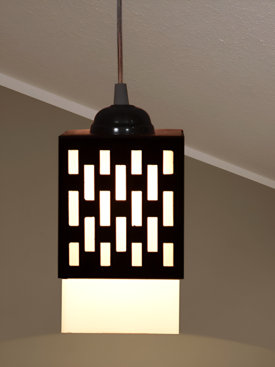 

Gojeeva Black Wood Square Shaped Wall Lamp
