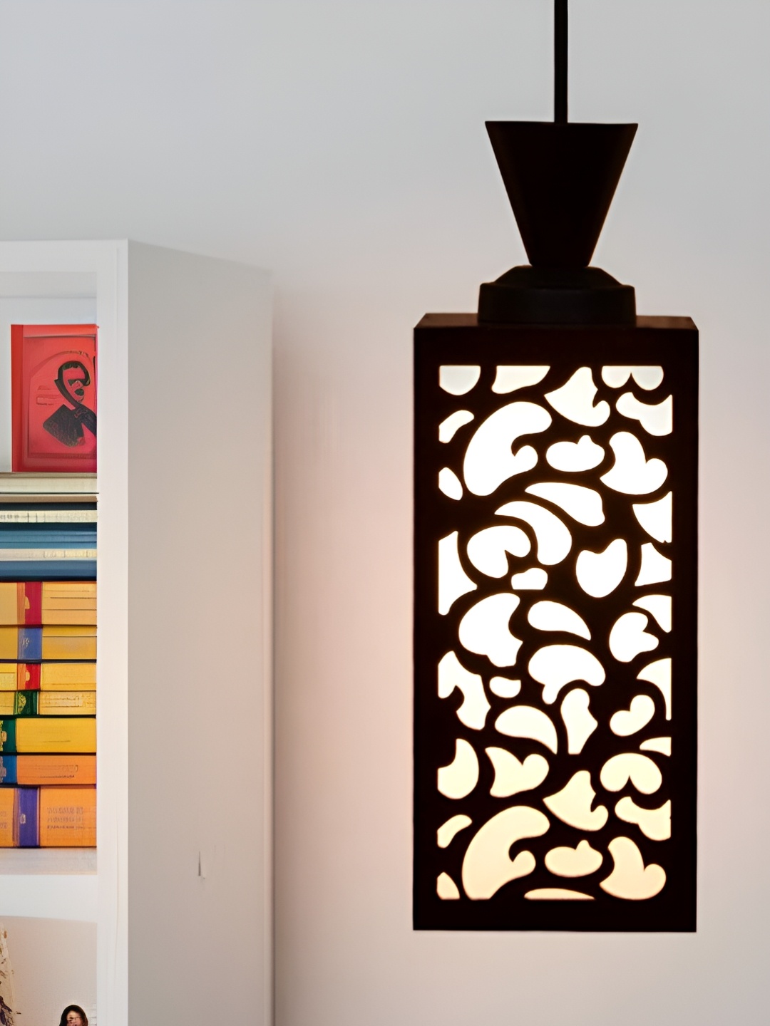 

Gojeeva Black Wood Square Shaped Wall Lamp