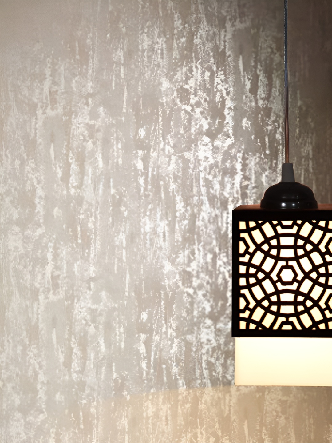 

Gojeeva Black and White Wooden Textured Square Shaped Contemporary Wall Lamp
