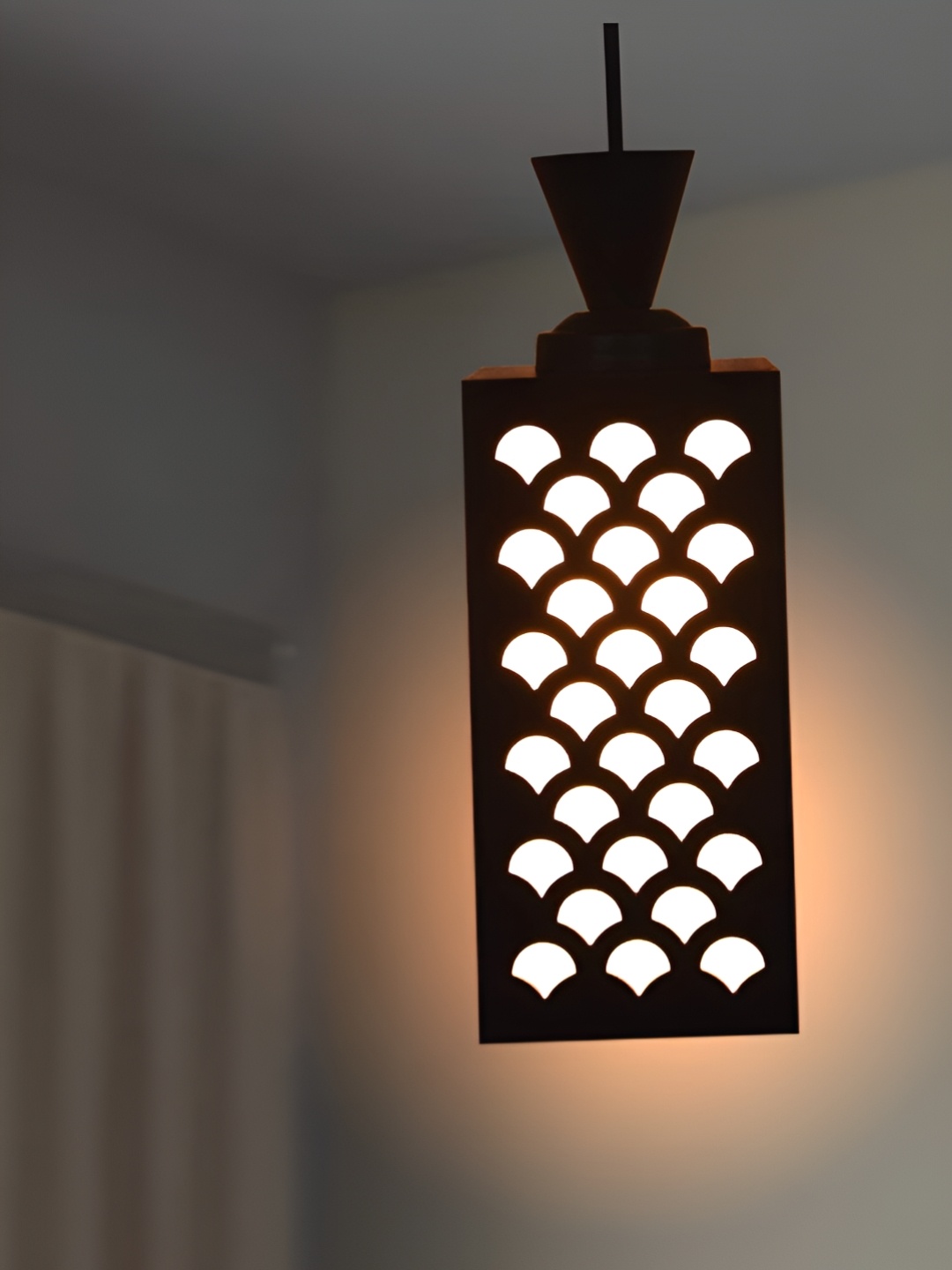 

Gojeeva Zup Black and White Textured Contemporary Wooden Square Shaped Wall Lamp