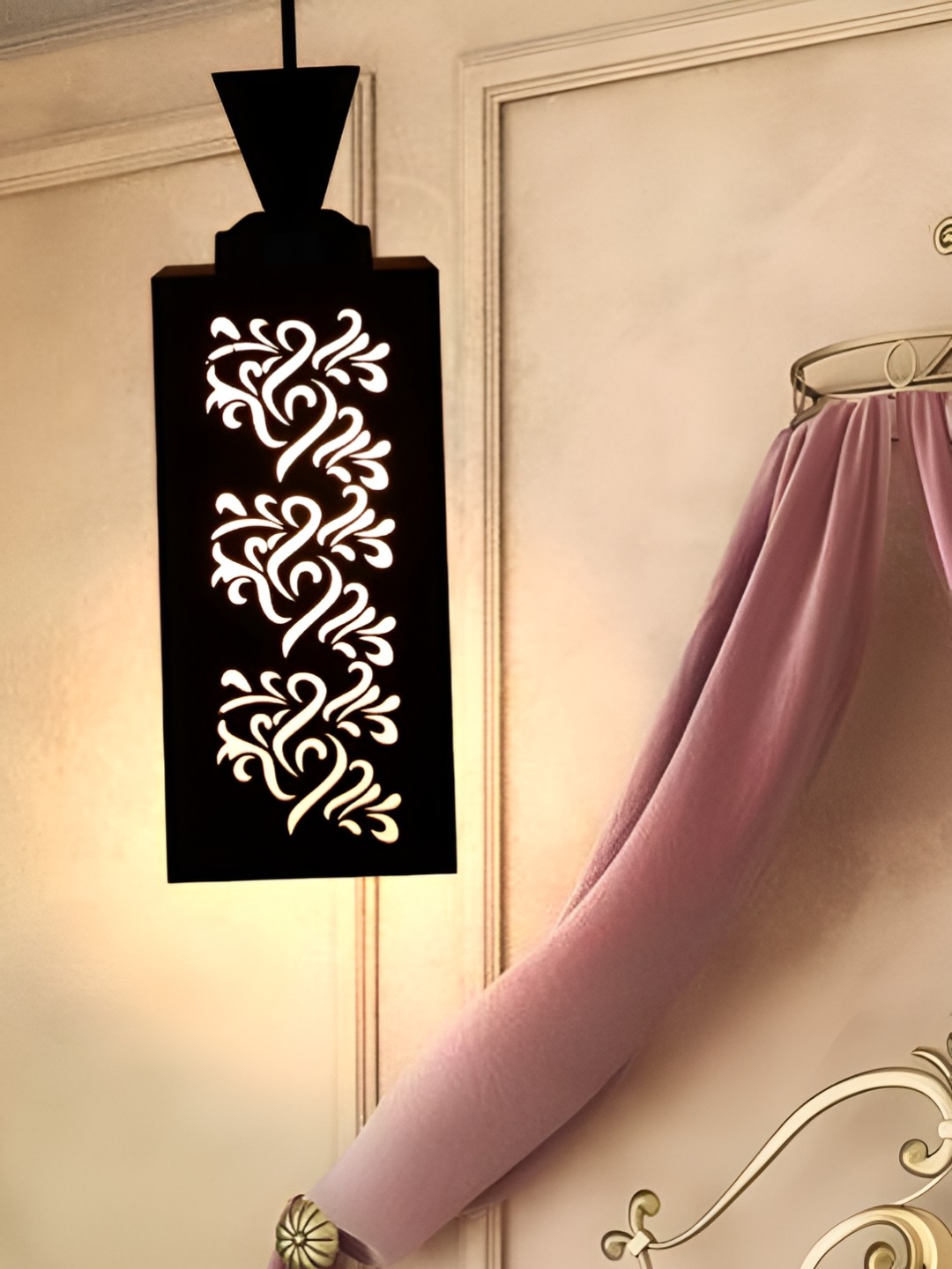 

Gojeeva Black Wood Square Shaped Wall Lamp