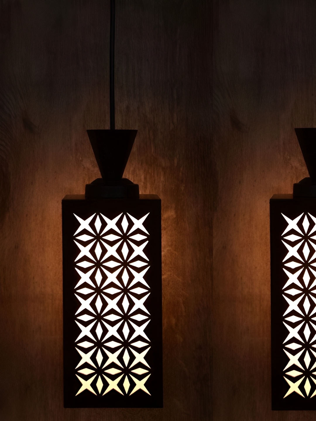 

Gojeeva Black 2 Pieces Wood Square Shaped Wall Lamp