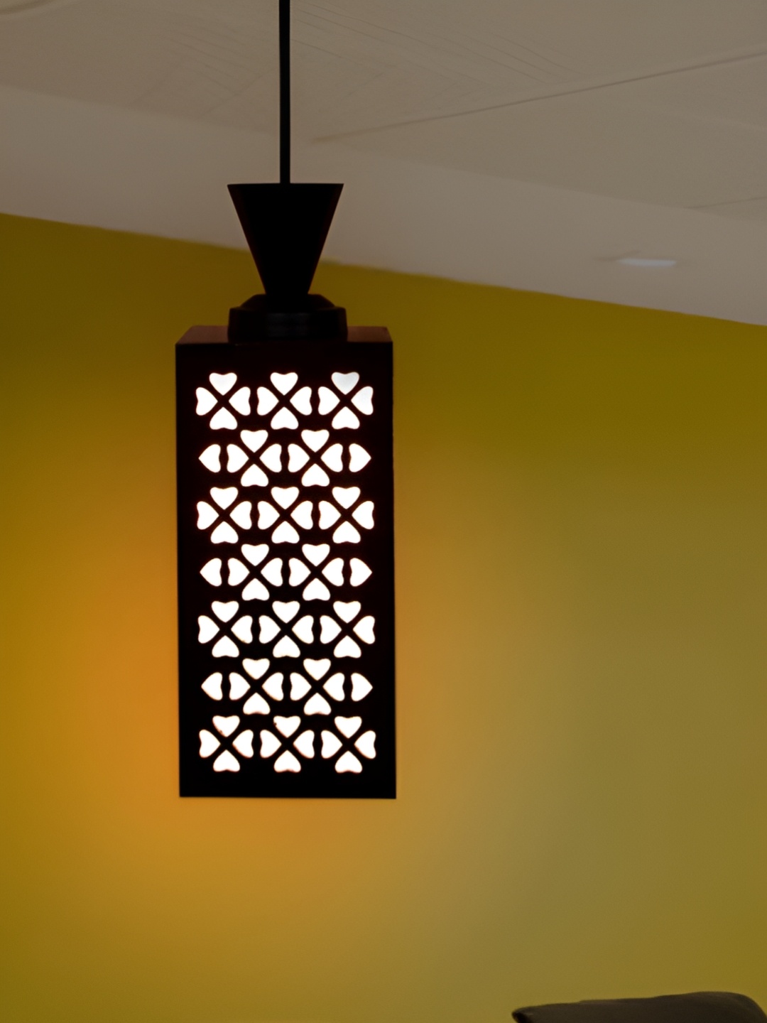 

Gojeeva Black & White Textured Wooden Square Shaped Ceiling Lamps