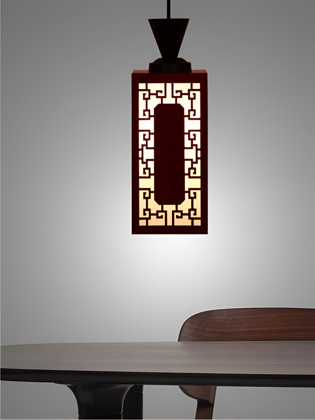 

Gojeeva Red and White Wooden Textured Rectangle Shaped Contemporary Wall Lamp