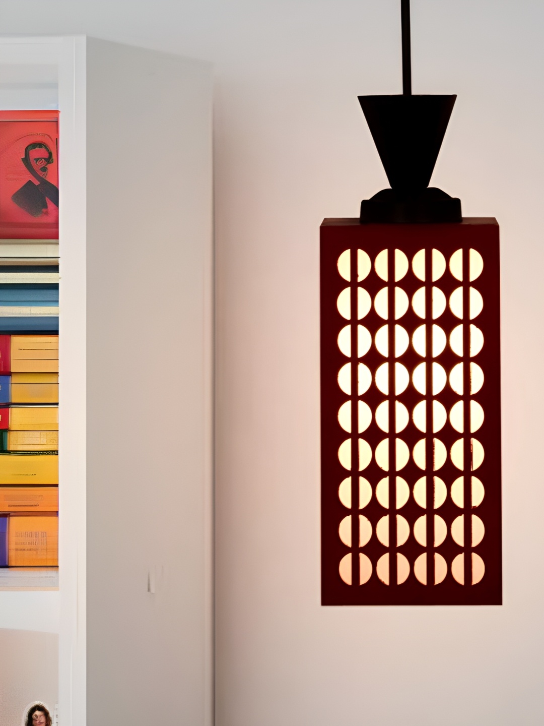 

Gojeeva Red and White Wooden Textured Rectangle Shaped Contemporary Wall Lamp