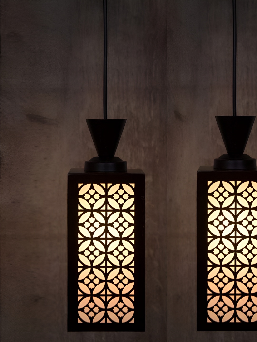 

Gojeeva Black & Blue 2 Pieces Textured Wooden Contemporary Ceiling Lamp