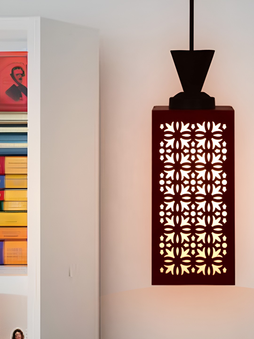 

Gojeeva Red & White Wooden Textured Square Shaped Ceiling Lamps