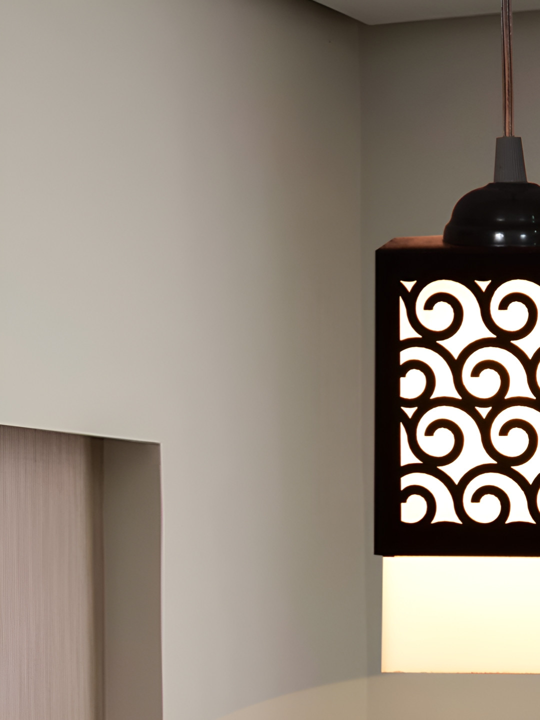

Gojeeva Black & White Wooden Textured Square Shaped Ceiling Lamps